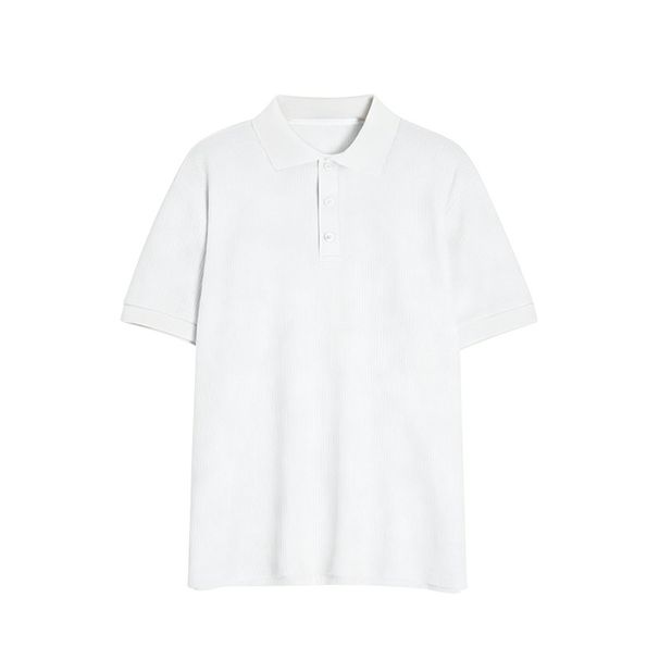 Men's Clothing Summer Men's Waffle Shirt Solid Color Lapel Short Sleeve Casual Sports Top For Formal & Casual_viptrois.com
