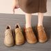 Women's Shoes Genuine Leather And Fur Snow Boots Plus Velvet And Thickened Thick Soled Winter Women's Shoes New Loafers Cotton Shoes_viptrois.com