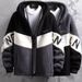 Plus Size Men's Fleece Jacket – Oversized Sherpa Hooded Coat (Black/Grey, British Style, Loose Fit, Sizes M-8XL, Machine Washable)_viptrois.com