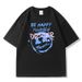 Men's Short Sleeved T-shirt Round Neck 2025 Summer Trend Simple Print Solid Color Pure Cotton Casual Loose Couple_viptrois.com