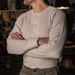 Men's Vintage Henley Shirt – Long Sleeve Knit Pullover With Stretch (Breathable Cotton Blend, Relaxed Fit, Crew Neck, S-XXXL, Beige)_viptrois.com