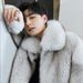 Men's Clothing Winter new fur coat men's blue leather youth hooded fur coat fur and leather_viptrois.com