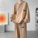 Men's Clothing Round Neck Long Sleeved Sweatshirt Men's Suit Sports Spring And Autumn New Style Trendy All Match Clothes Men's Two Piece Suit_viptrois.com
