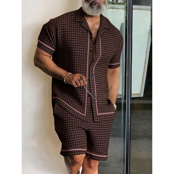 Men's Clothing 3D Digital Print Short Sleeve Shirt And Shorts Set American Style Summer Casual_viptrois.com