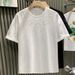 Teenage and guys brand light luxury men's T-shirt short sleeve star hot diamond net celebrity hot style high end niche half sleeved T-shirt_viptrois.com