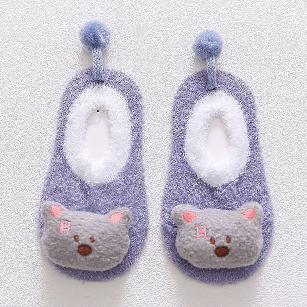 Kid's Clothing New Style Baby Socks In Spring And Autumn 3d Cartoon Doll Children's Anti Slip Floor Socks Feather Yarn Baby Socks_viptrois.com