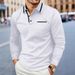 Unbeatable Quality Men's Spring And Autumn Daily Casual Splicing Pocket Solid Color Collar Long Sleeve Large Polo Shirt_viptrois.com