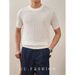 Men's Clothing Short Sleeved Sweater Hollow Ice Silk Breathable Texture Slim Fit Business Casual T-Shirt_viptrois.com
