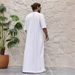 Men's Clothing Men's Simple Solid Color Round Neck Zipper Short Sleeve Shirt Robe_viptrois.com