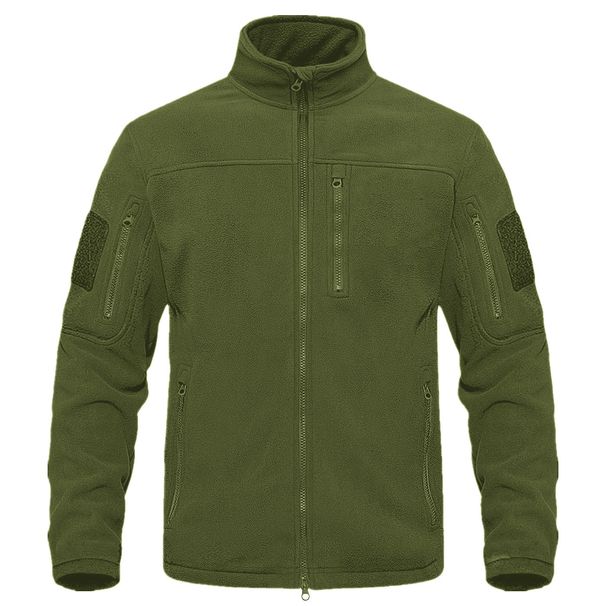 Men's Clothing Autumn And Winter Men's Outdoor Sports Tactical Polar Fleece Jacket Stand Collar Fleece Jacket Warm Mountaineering Jacket_viptrois.com