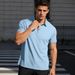 Men's Stretch Color Block Polo Shirt – Breathable Short-Sleeve Button-Down Collared Shirt For Casual & Smart Wear (White/Navy/Black, S-XXXL)_viptrois.com