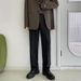White Men's Suit Trousers Sophisticated Loose Straight Leg Wide Leg Floor Length Casual Versatile And Flowing Style for Autumn_viptrois.com