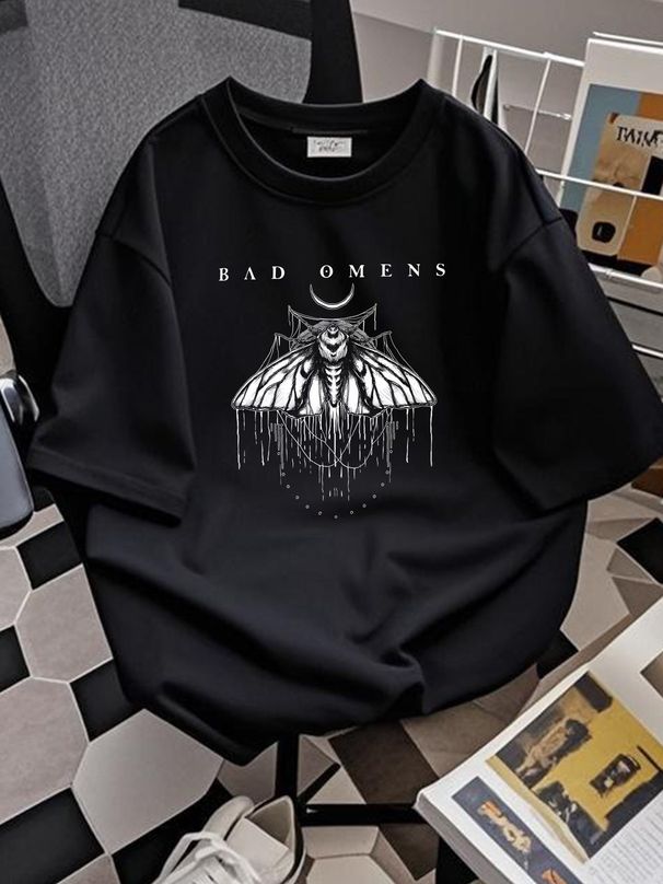 bad Omens Moth T Shirt Stretched Summer Breathable Soft Casual Comfortable Streetwear Unisex Versatile Slightly Designer Clothes Fashion Graphic_viptrois.com