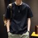 210G Heavy Cotton Short-sleeved T-shirt Men's Summer New Trendy Brand Solid Color Loose Round Neck Bottoming Shirt Half-sleeved Top_viptrois.com