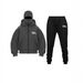 2025 Cross Border New Double Hood Zipper Hoodies DIY Men And Women Autumn And Winter Couple Zipper Hoodies Sweatpants Set_viptrois.com