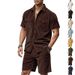 Men's Clothing Men's Suit New Corduroy Shirt Shorts Two Piece Suit Leisure Trend_viptrois.com