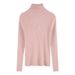 Women's High Neck Knit Sweater - Soft Core-Spun Yarn Slim Fit Pullover Short Top In Classic Colors_viptrois.com