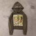 Men's Clothing European And American New High Street Trend Unisex Abstract Print Loose Casual Versatile Hooded Zipper Sweatshirt American Style_viptrois.com