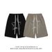 Premium Products Dark RO Style High Street Haren Pure Cotton INS Trendy Low Crotch Cross Drawstring Loose Five Quarter Shorts_viptrois.com