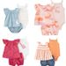 Baby Short Sleeved One Piece Clothes For Girls With Slings And Printed Short Sleeved Newborn Summer Thin Cute And Handsome Suit 3 Pieces_viptrois.com