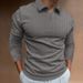 Men's Performance Polo Shirt – Slim Fit Stretch Knit Long Sleeve With V-Neck & Ribbed Collar (Quick-Dry Polyester, Gym-to-Street Versatility)_viptrois.com