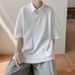 2024 Summer New Youth Solid Color Versatile Short Sleeve Hong Kong Style Waffle Polo T-Shirt_viptrois.com