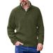 Loom Cross-Border European And American Fashion Solid Color Pullover Knit Long Sleeve Scissor Collar Loose Sweater Autumn_viptrois.com