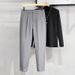 Men's Clothing Men's Drapey Small Straight Trousers Summer Thin Ice Silk Casual Tapered Trousers Nine Point Trousers_viptrois.com