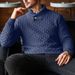 Men's Business Casual Knit Sweater – Stretch Turn-Down Collar Pullover For Office & Layering_viptrois.com