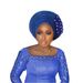 Women's Scarves New Style Adhesive Flower Heavy Industry Bright Silk Layered Strap Hat Nigeria Wedding Party Aoto Gele Headdress Hat_viptrois.com