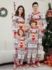 Christmas Santa Deer Snow striped Christmas family dress printed home dress pajamas_viptrois.com