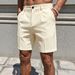 Men's Summer Solid Color Casual Five Point Pants Business Slim Fit White Shorts Thin Breathable 2026 New_viptrois.com