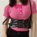 Black punk style vest suspenders decorated suit shirt Lolita JK elastic suspenders waist seal_viptrois.com
