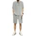 Foreign Trade Ice Silk Casual Sports Suit Men's T Shirt Summer Thin Two Piece Loose Short Sleeved Shorts Ice Sense Quick Drying Y_viptrois.com