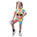 Mother & Kids INS Girls Summer Casual Tie Dye Full Print Short Sleeved 2 Piece Set Fashion Casual Sports Suit_viptrois.com
