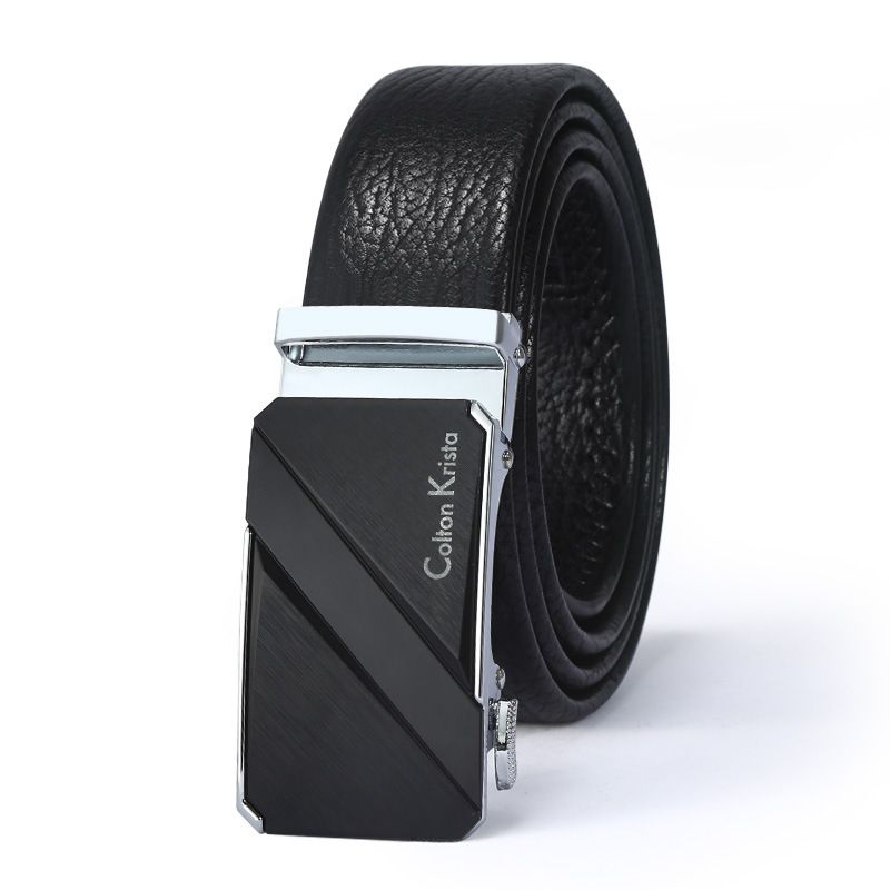 Men's Belts New Style Belt For Men Two Layer Cowhide Business Casual Automatic Buckle Belt_viptrois.com