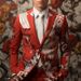 CT Men's Red Rose Cosplay Party Stage Nightclub Shiny Cool Suit Performance Jacket Trendy_viptrois.com