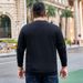 Large Size Men's Versatile Simple Crew Neck Sweater Men's Elastic Black Long-sleeved Sweater Men's Winter Warm Bottoming Shirt_viptrois.com