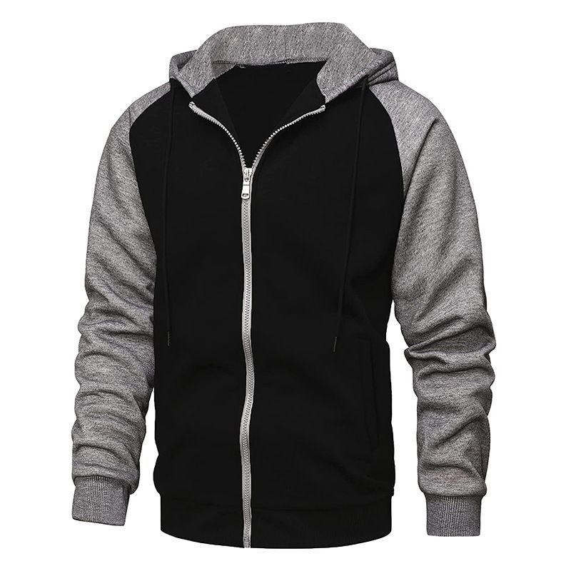 Loom Cardigan Loose Zipper Hooded Sweatshirt Raglan Sleeve European And American Men's Jacket_viptrois.com