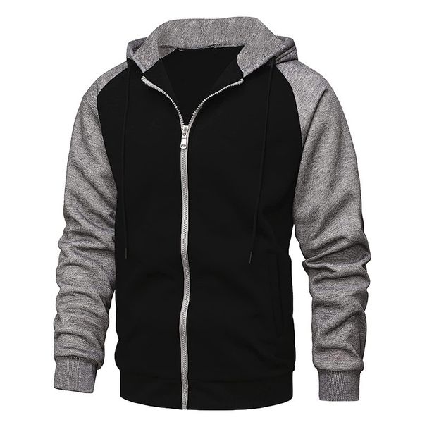 Loom Cardigan Loose Zipper Hooded Sweatshirt Raglan Sleeve European And American Men's Jacket_viptrois.com