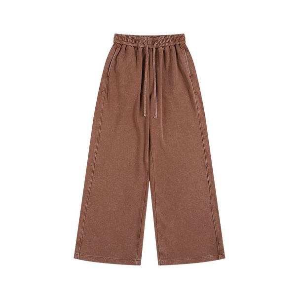 Men's Clothing 350g80 Cotton Washed Old Sweatpants Retro Style Big Terry Big Size Pants OVERSIZE Lace Up_viptrois.com