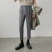 Men's Clothing Version Slim Small Straight Pants Men's Casual Pants Trend 9 Nine Points Suit Pants_viptrois.com