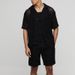 Men's Clothing Casual Fashion Solid Color Shirt Shorts Two Piece Suit_viptrois.com