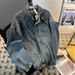 American Deconstruction Men's Niche Design, Stand Up Collar Jacket, High-End And Cool Motorcycle Denim Jacket_viptrois.com