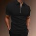 Men's Half Zip Polo Shirt - Breathable Summer Sport T-Shirt With Lapel Collar | Quick-Dry Fitness & Casual Short Sleeve Top_viptrois.com