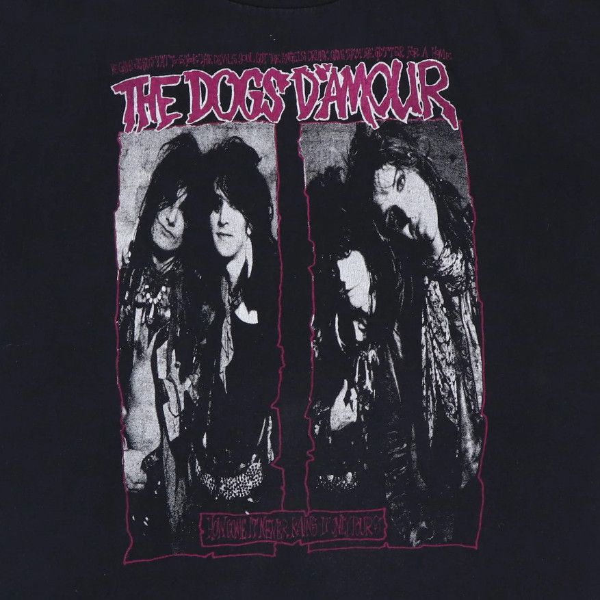 Vtg The Dogs D'Amour Band It Only Pours Cotton Black S-4XL Unisex Shirt_viptrois.com
