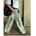 Men's Clothing High Street Retro Washed Distressed Dirty Ripped Jeans Men And Women Trendy Loose Straight Casual Trousers_viptrois.com