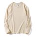 220g Round Neck Long Sleeve T-Shirt Men Loose Trendy Casual Solid Color Base Shirt White Inner Wear Autumn Top For Women_viptrois.com