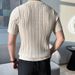Men's Cooling Knit Polo Shirt – Slim Fit Short Sleeve T-Shirt With Moisture-Wicking Fabric (M-3XL, Breathable & Wrinkle-Free, White/Black/Beige)_viptrois.com