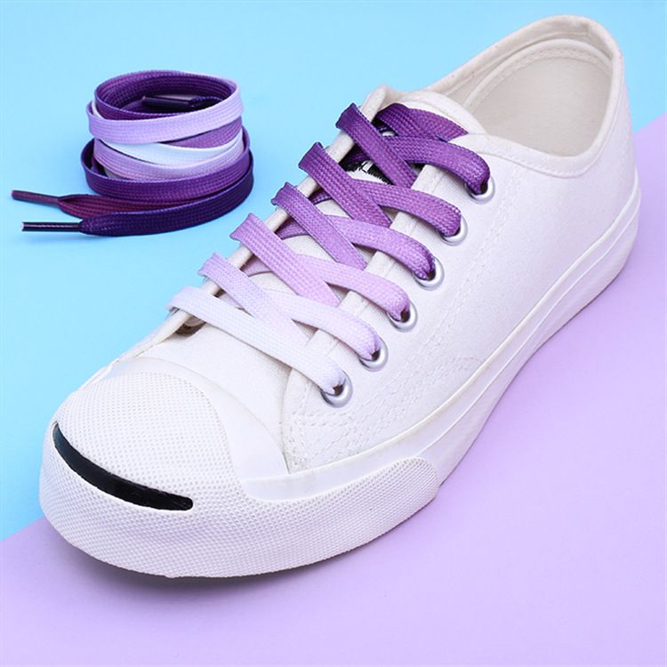 Shoe Accessories color gradient shoelaces sports shoes white shoes canvas shoes children's personality trendy flat shoelaces_viptrois.com